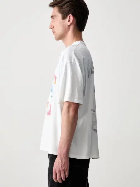 Tricou cu pentru bărbați albastru