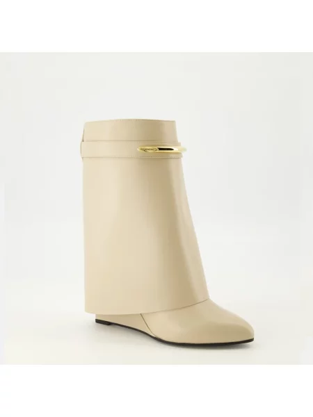 Buty do kostki Givenchy skórzane beżowe