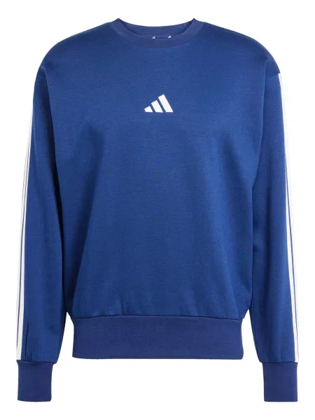 ADIDAS SPORTSWEAR Hanorac sport ESSENTIALS THREE STRIPES FLEECE bleumarin alb