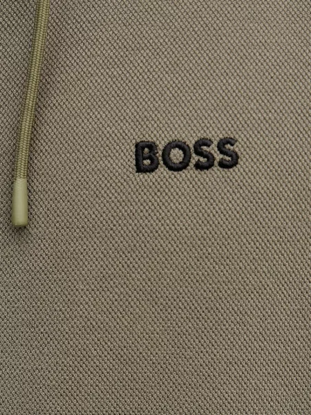 Кофта BOSS Green з капюшоном однотонна зелений