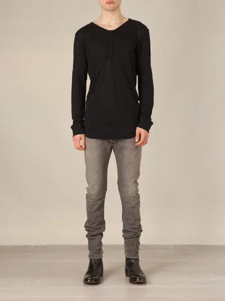 Lung tricou Balmain cu mâneci lungi negru