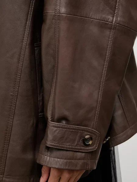 Шкіряна куртка Answear.LAB коричневий