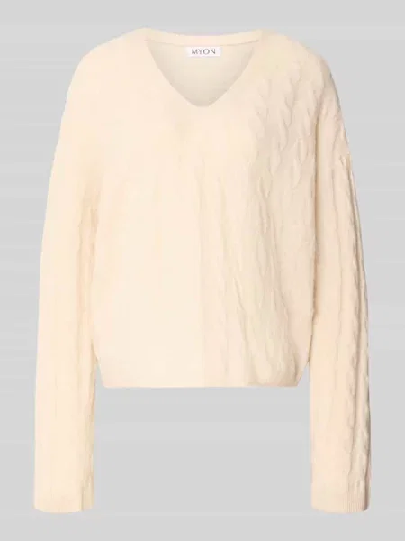 Sweter o kroju relaxed fit z czystej bawełny Myon biały