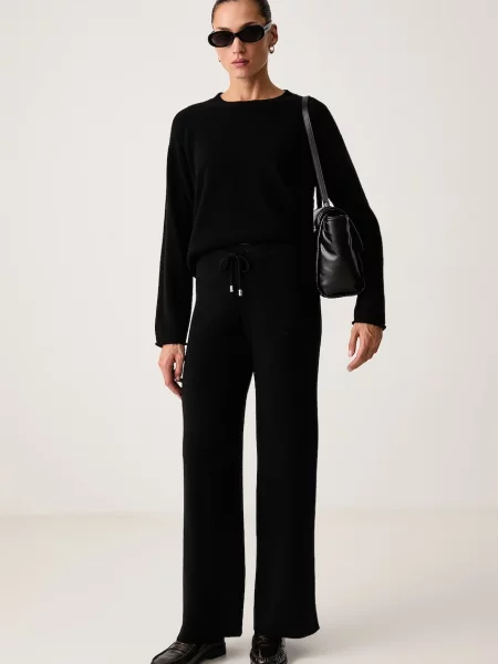 United Colors of Benetton pantaloni de trening pentru femei cu amestec de lână negru