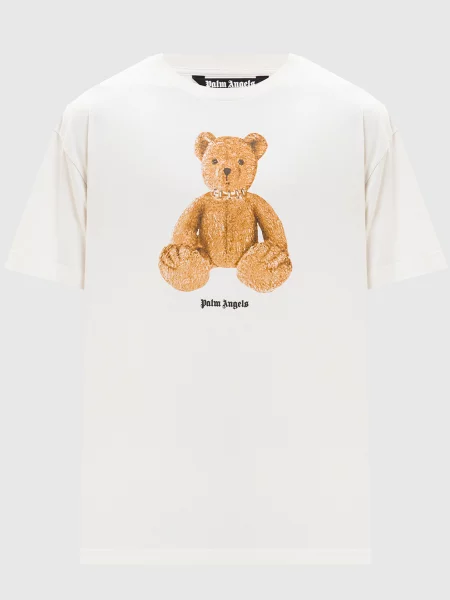 Футболка кольору айворі Bear Palm Angels бежева