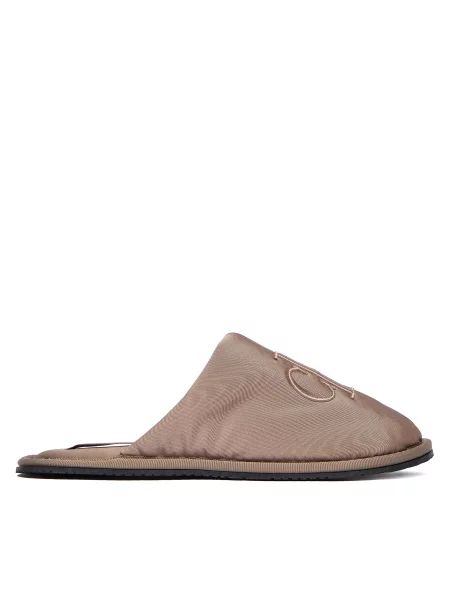 Calvin Klein Jeans Papuče Slipper Satin Moire bež