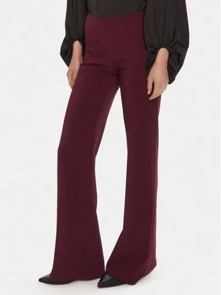 Rinascimento Spodnie palazzo Wide Leg bordowy
