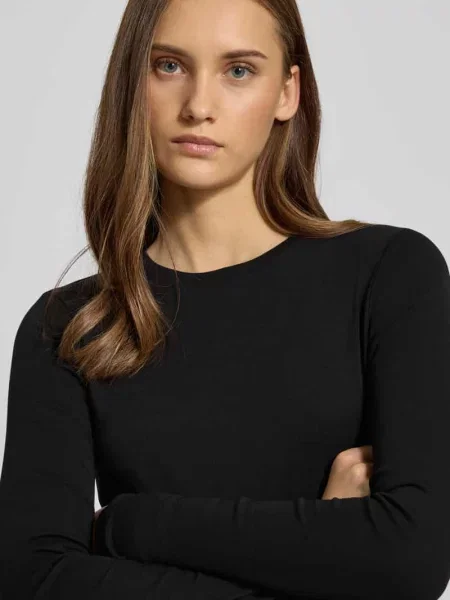Koszulka z długim rękawem z mieszanki bawełny krój slim fit model RILEY' Only czarna