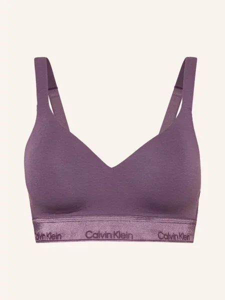 Calvin Klein Bustier Podprsenka Icon Cotton Modal Metallic fialová