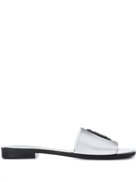 Papuci Just Cavalli din piele argintiu