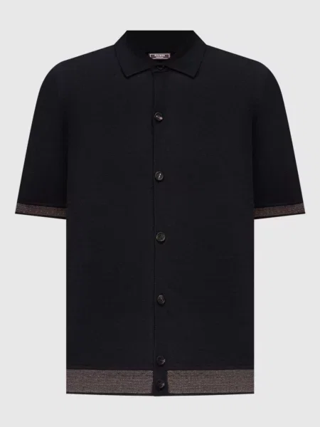 Сорочка з льоном Peserico синя