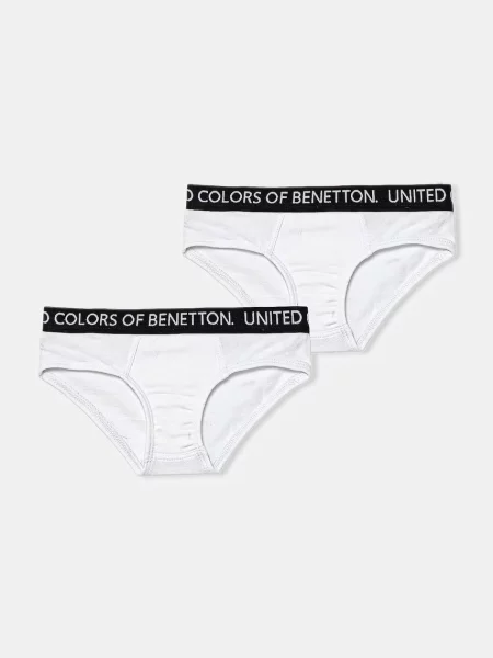 United Colors of Benetton slipy detské s elastanom biela