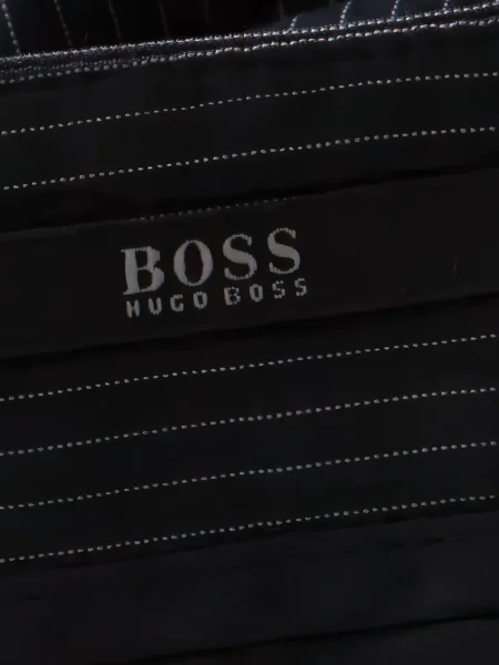 Pantaloni Boss cu dungi cu imagine negru