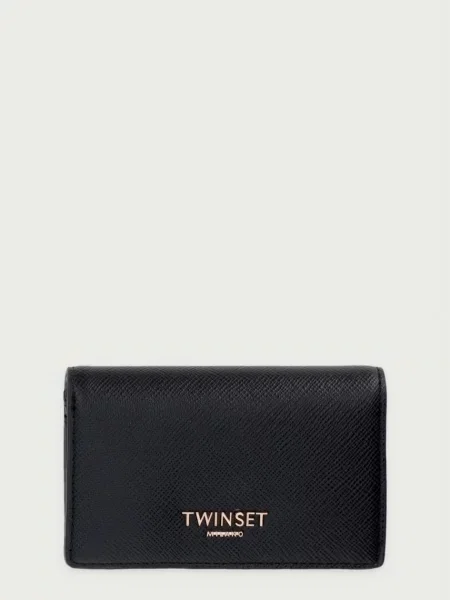 Twinset portofel cu imitație de piele negru