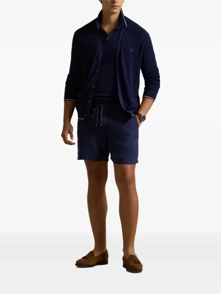 Pletene sportske kratke hlače Polo Ralph Lauren s printom bijela