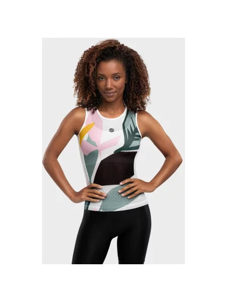 Koszulka na ramiączkach Siroko Amazonas bez rękawów multicolor XXS-XS biała