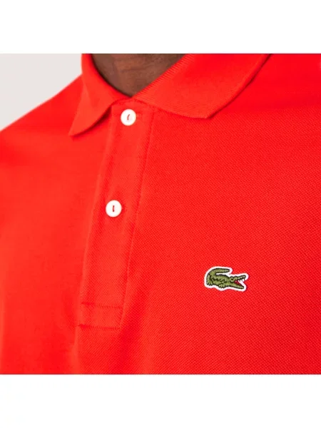 Lacoste Koszulka Polo Oryginał Petit Piqué czerwona