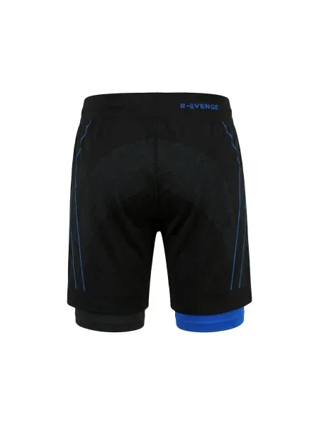 Spodenki z ocieplaczem czarne/niebieskie trening fitness czarne
