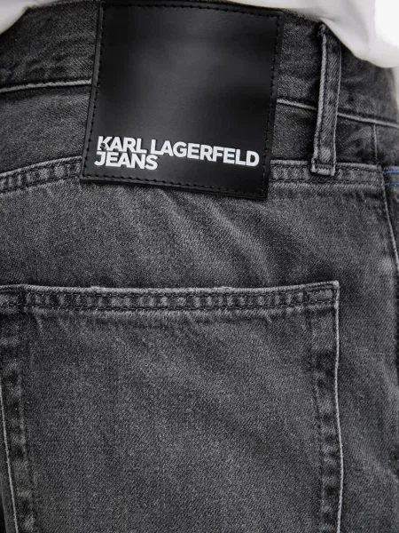 Traperice ravnih nogavica Karl Lagerfeld Jeans s autogramom siva