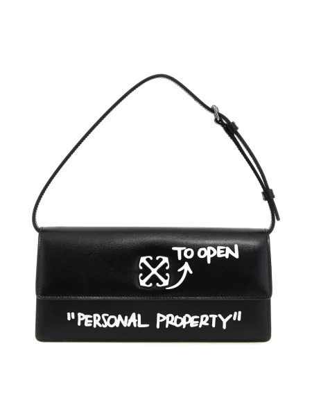 Off White Torebki Kobieta Czarny ONE SIZE Skóra Jitney Shoulder Bag biała