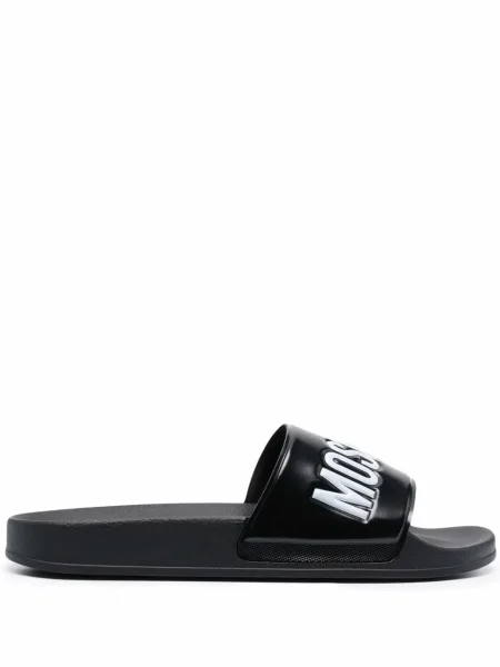 Papuci Moschino cu imagine negru