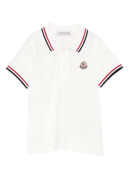 Koszulka polo dziecięca Moncler Enfant biała