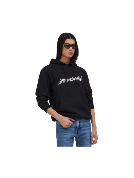 The Kooples bluza z kapturem z nadrukiem czarny