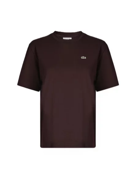 Lacoste T-Shirt Bordowy brązowa