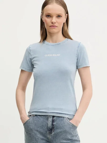 Tričko Guess Jeans modrá