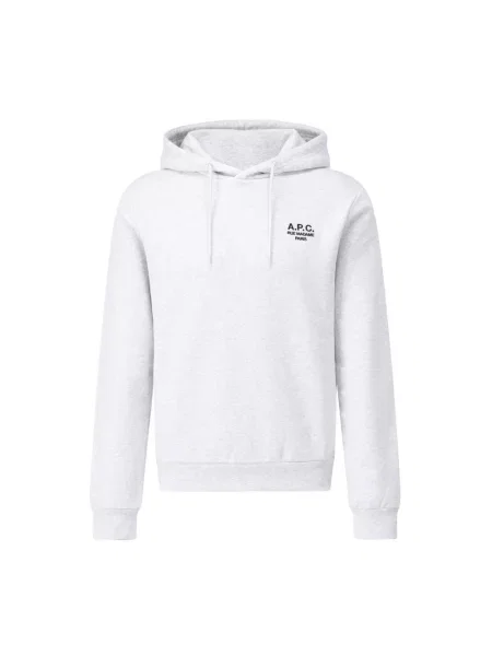 Bluza z kapturem A.p.c. z kapturem z logo szara