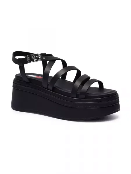 Tommy Jeans De piele sandale negru
