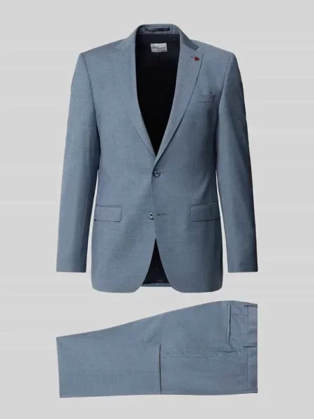 Garnitur o kroju slim fit z mieszanki Roy Robson granatowy