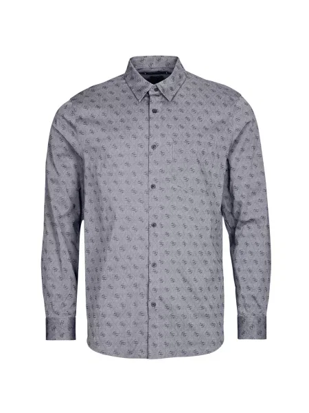 Srajca Guess z dolgimi rokavi iz žakarda siva