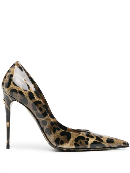 Pantofi cu toc Dolce & Gabbana cu imagine cu model leopard maro