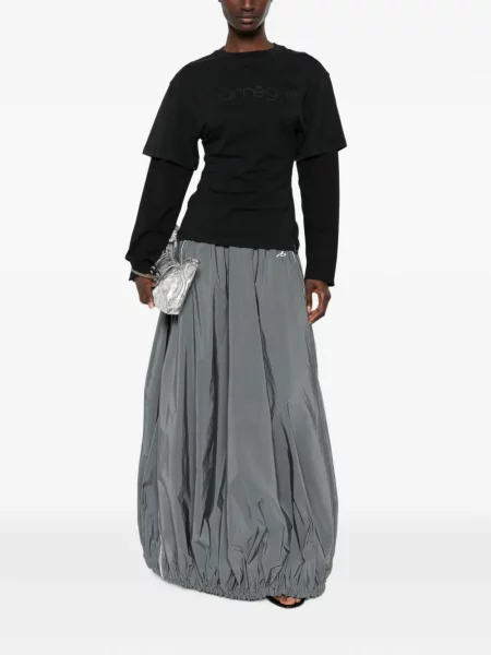 Tricou Courreges cu broderie gri