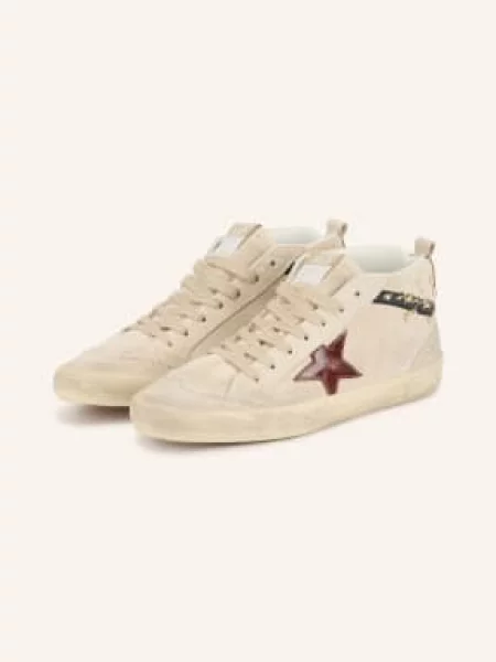Golden Goose Sneakersy Mid Star S Ozdobnými Korálky světle hnědá / tmavě červená černá
