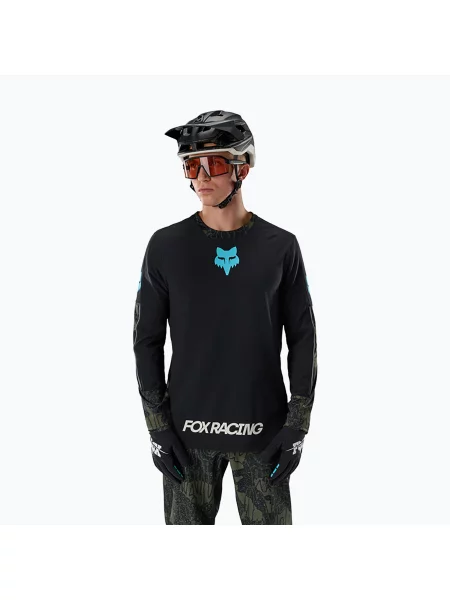 Ciclism termic tricou cu mânecă lungă Fox Racing negru