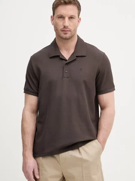 Calvin Klein Jeans Tricou polo Easy Micro Waffle maro
