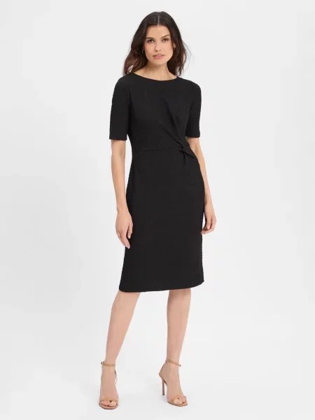 S.Oliver BLACK LABEL Sukienka Kobiety wypukły wzór tkaniny 36 czarny