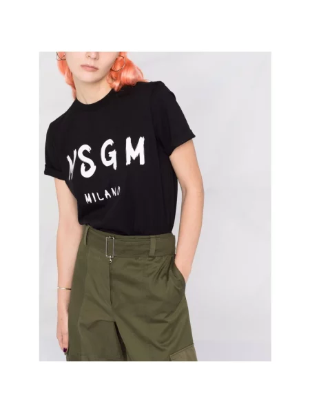 Koszulka Msgm z krótkim rękawem czarna