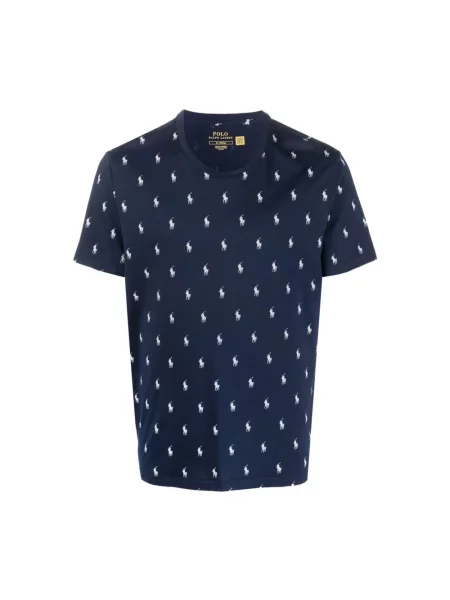 Polo Ralph Lauren t-shirt piżamowy granatowy wzorzysta niebieska