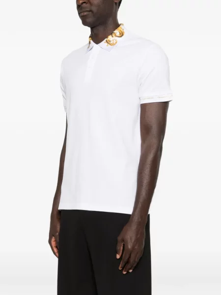 Gulerat tricou polo Versace Jeans Couture alb