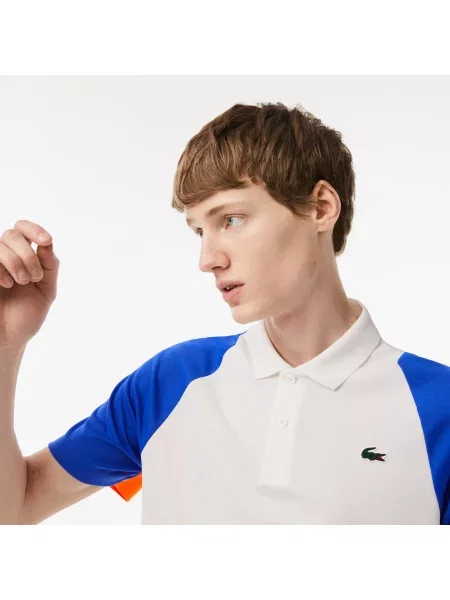 Lacoste Koszulka Polo Sport Z Blokadą Koloru Regular Fit biała
