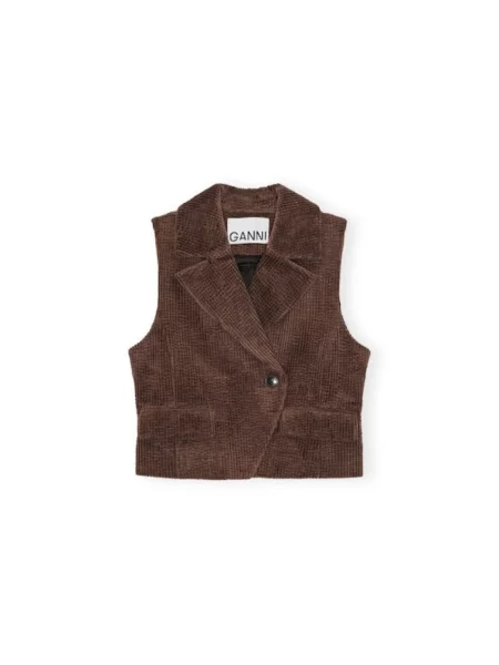 Kamizelka Ganni brązowa