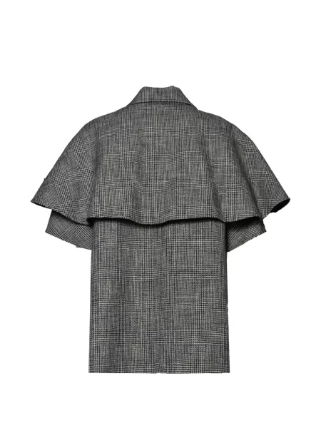 Cu centură geacă Max Mara în carouri gri