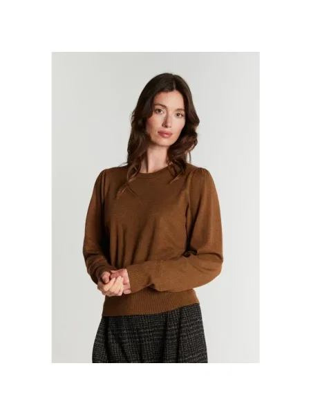 Dzianinowy sweter Rue De Femme brązowy