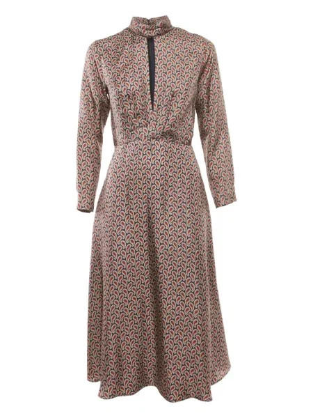 Jedwabna sukienka Sandro z nadrukiem z wzorem paisley niebieska