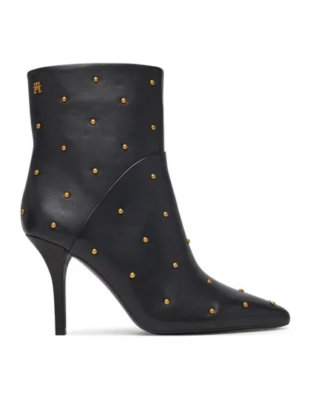 Tommy Hilfiger Боти High Heel Ankle Boot With Studs черен