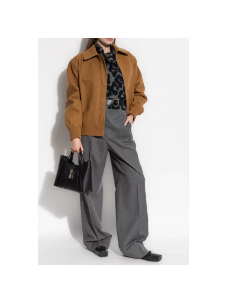 Lniany sweter z golfem Stella Mccartney do golfa szary