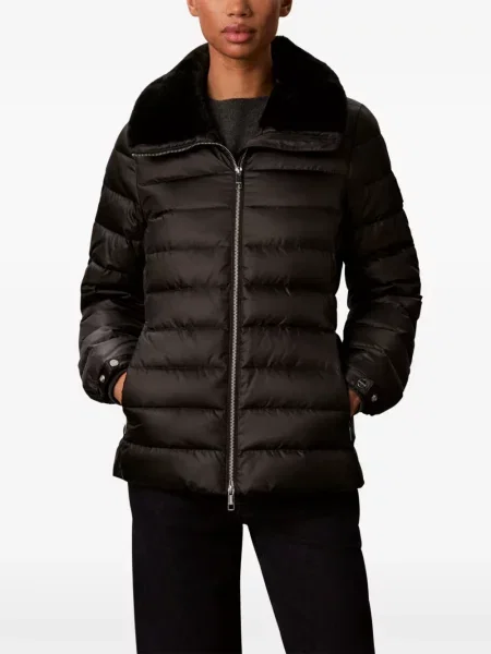 Matlasat geacă Calvin Klein cu blană negru